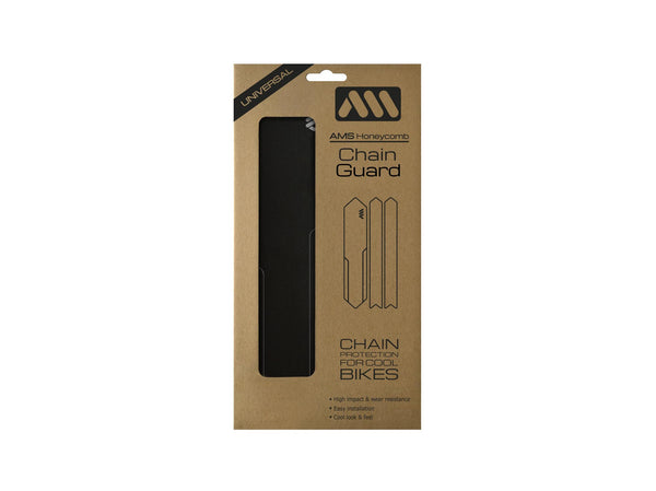AMS Chain Guard in Black color inside the packaging