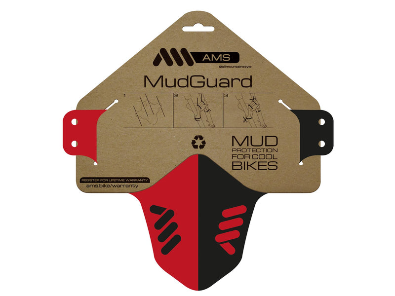 AMS Mud Guard Red inside the packaging