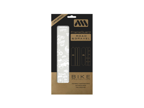 AMS Frame Guard Gravel/Road Coffee Edition White inside the packaging