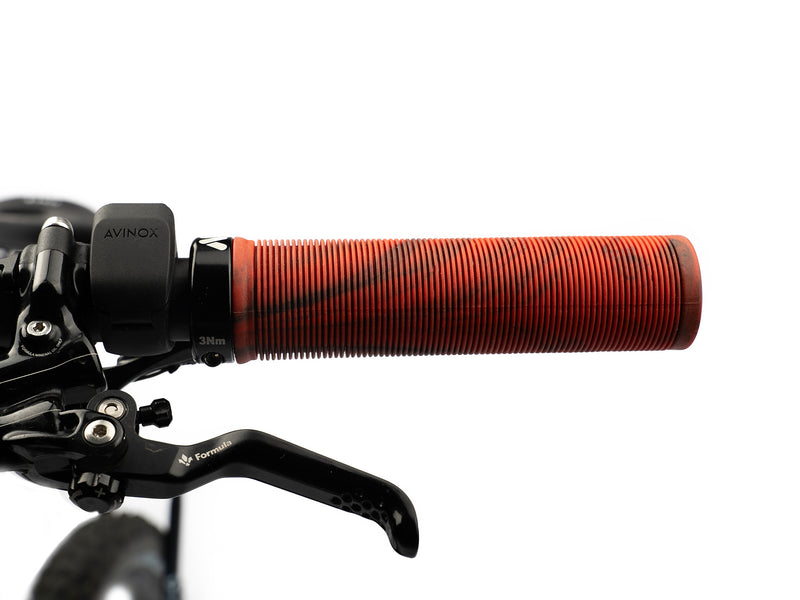 AMS Barcode Grips in Red Camo color. Installed front view