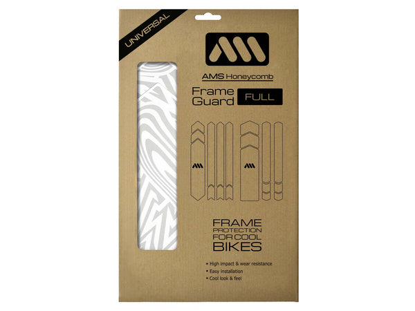AMS Frame Guard in Full Size Combat Camo design white version inside the packaging
