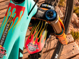 AMS X Red Bull Rampage Freeride Flames Mud Guard top product view installed on a bike