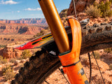 AMS X Red Bull Rampage Freeride Flames Mud Guard side view installed on a bike