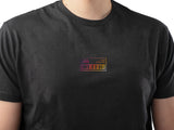 AMS Infinity tee in black front detail 