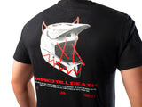 AMS Shred tee in black detail main back view