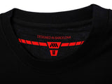 AMS Shred tee in black detail inside neck