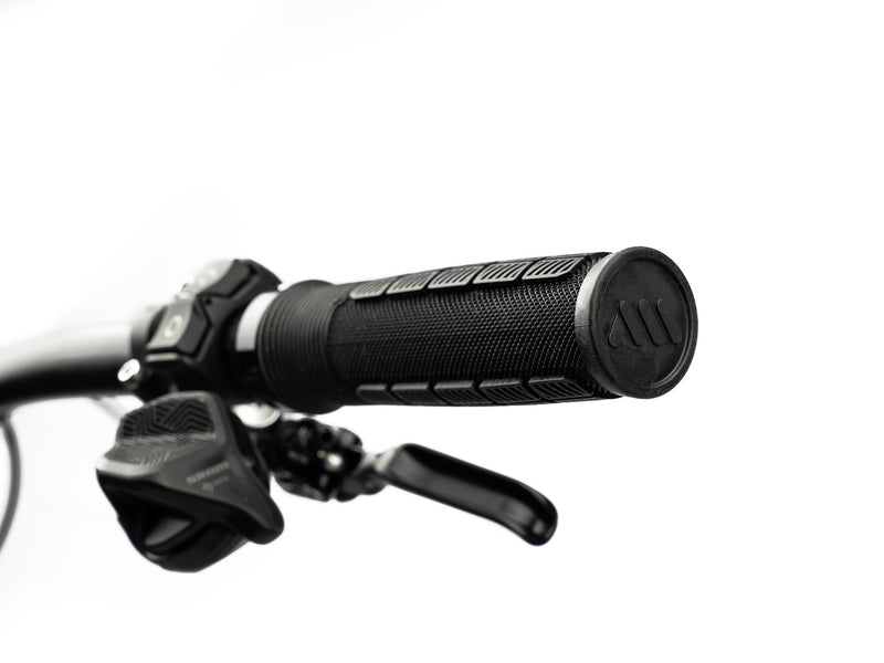 AMS Rise Grips in Black color. Installed 3/4 view