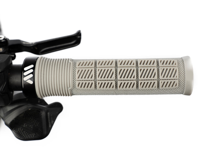 AMS Rise Grips in Grey color. Installed upper view