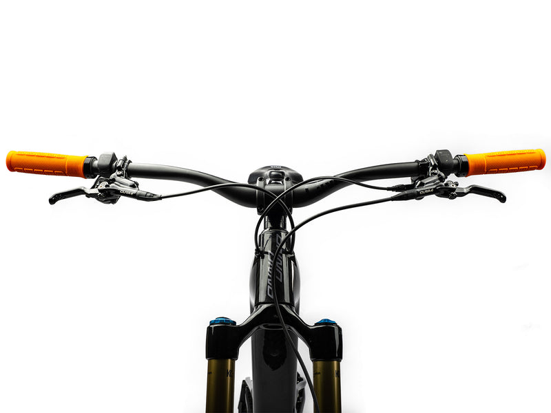 AMS Rise Grips in Orange color. Installed cockpit front view