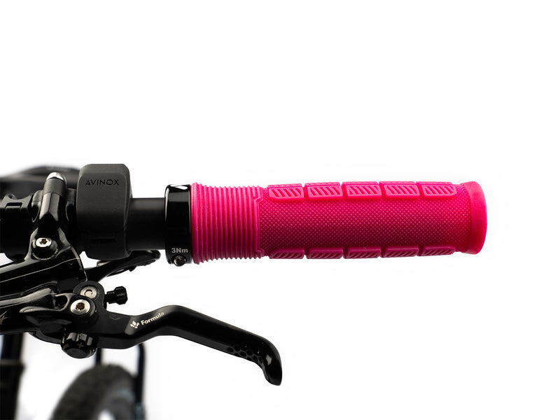 AMS Rise Grips in Pink color. Installed front view