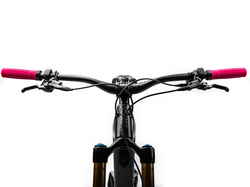 AMS Rise Grips in Pink color. Installed front view