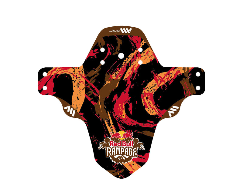 AMS X Red Bull Rampage Mud Guard in Red&Orange outside the packaging