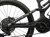 AMS Frame Guard Extra size Opus Magna design White color variant on a mtb frame stay