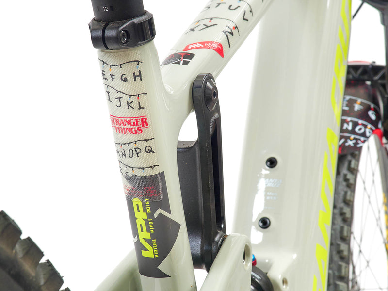 AMS X Stranger Things Lightbulbs Extra Size in Black installed on bike rear view