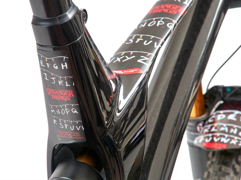 AMS X Stranger Things Lightbulbs Extra Size in White installed on bike rear view