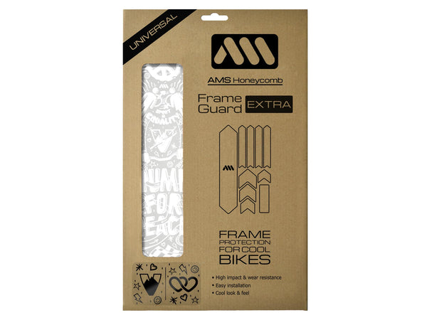 AMS X Velo Solutions Pump for Peace Frame Guard Extra in White inside the packaging