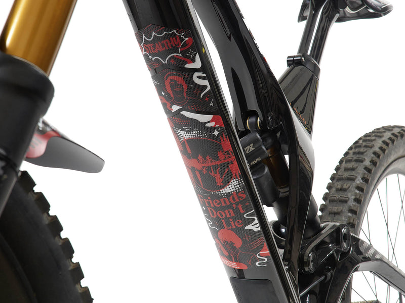 AMS X Stranger Things UpsideDown Full Size in White installed on bikepackaging