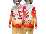 AMS Born to Be Rider long sleeve riding jersey in red composed view