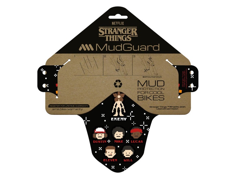 AMS X Stranger Things 8 bits Mud Guard product in the packaging