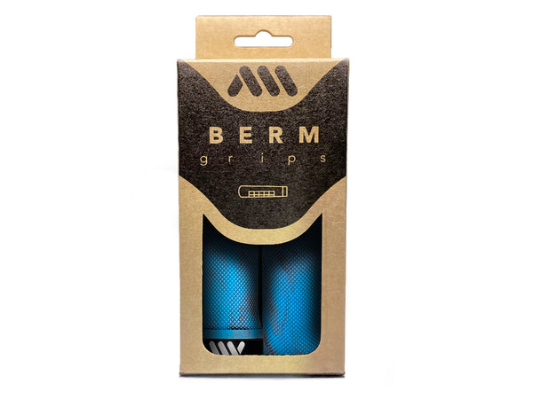 AMS grips Berm model blue camo color product inside the packaging