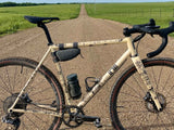 AMS Gravel and Road Frame Protection Bikepacking design in black during 2022 Unbound race in Emporia