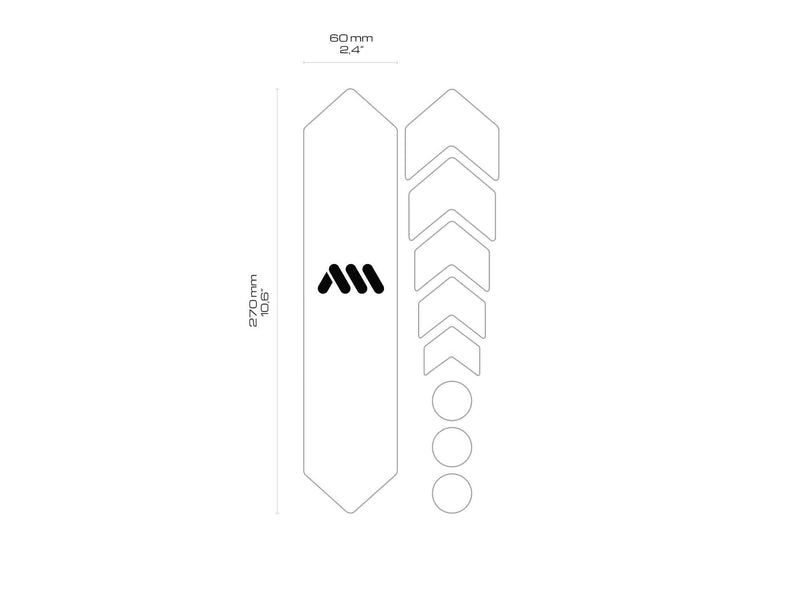 AMS All Mountain Style Frame Guard Zebra basic size dimensions