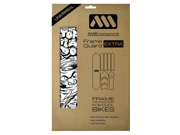 AMS Frame Guard extra size Tornado design in black color inside the packaging