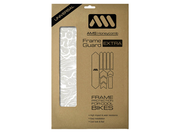 AMS Frame Guard extra size Tornado design in white color inside the packaging