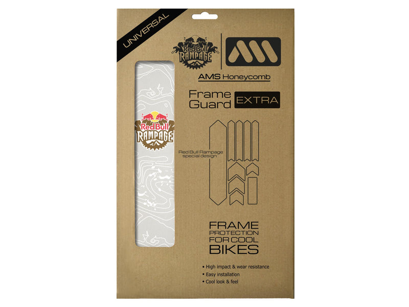 AMS X Red Bull Rampage Frame Guard Extra in White inside the packaging