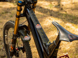 AMS X Red Bull Rampage Frame Guard Yellow on a mtb top tube