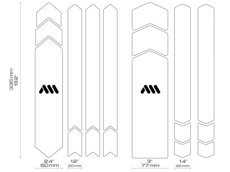 AMS Super Rider Frame Guard inn Full size main measures