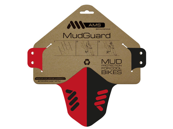 AMS Mud Guard Red inside the packaging