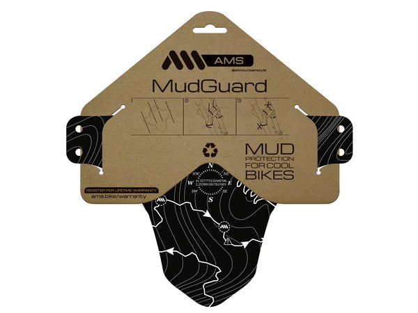 AMS Mud Guard tracks design in the packaging
