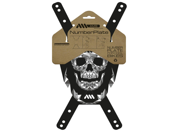 AMS Number Plate Skull design in its packaging