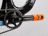 AMS Crank Defenders in Orange color installed on Race Face cranks