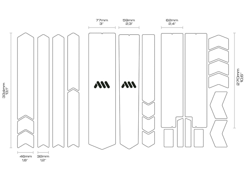 Kit protector adhesivo All Mountain Style Total Transparente - Endubikes