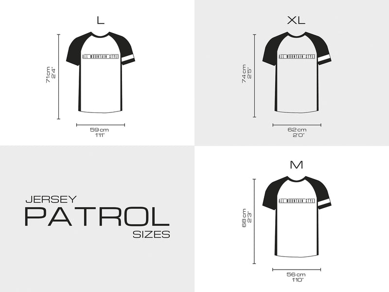 AMS Patrol short sleeve jersey sizing chart
