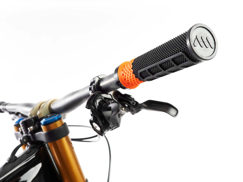 Orange bike best sale handlebar grips