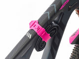AMS OS silicone strap magenta color installed on a bike 2