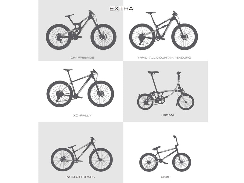 AMS bike guard extra size protection areas in different bike types