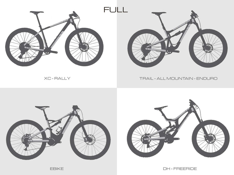 AMS bike guard full size protection areas in different bike types